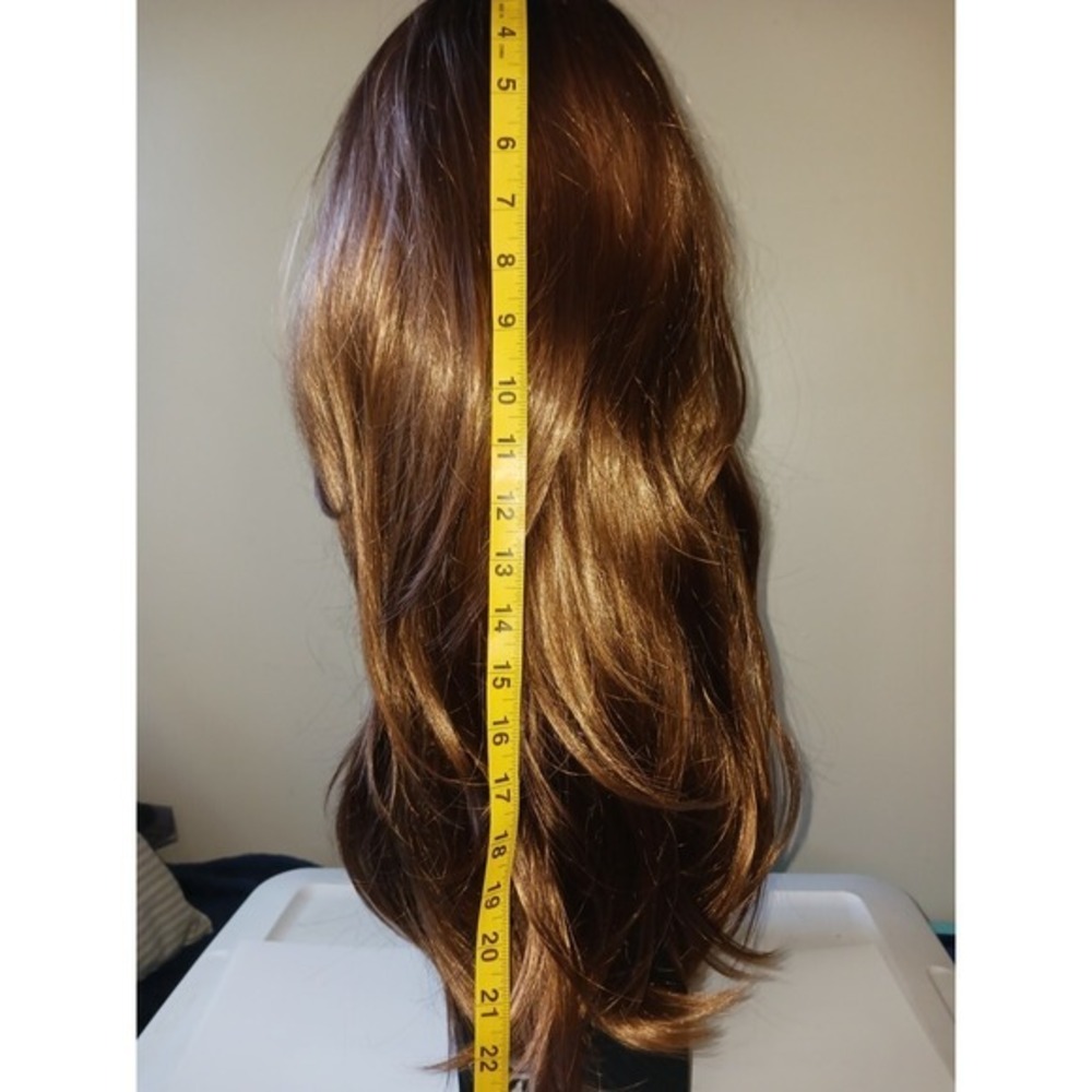 Human like Hair Wig  22" Long Light Golden‎ Brown W6 Fanny